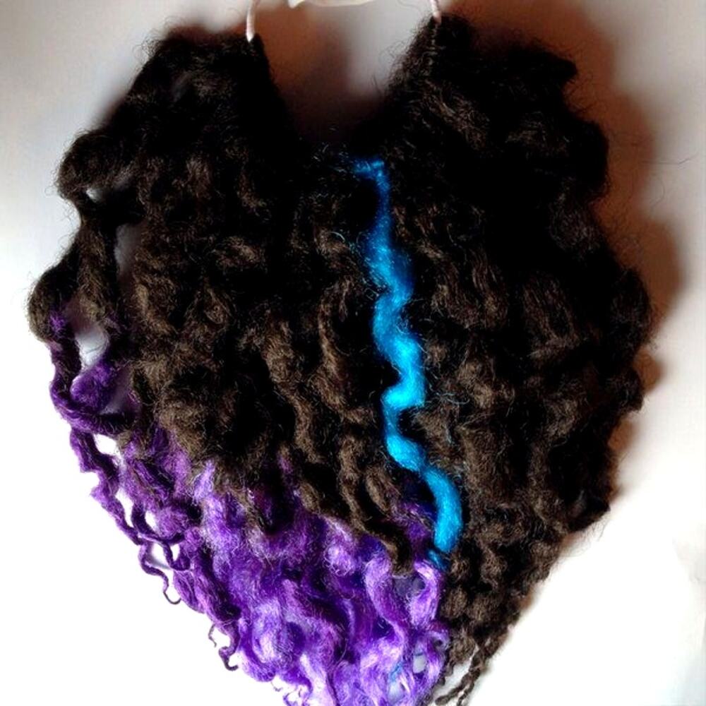 40 SE Single Ended Dreads Dreadlocks Hair Extensions Brown Purple Blue Wavy